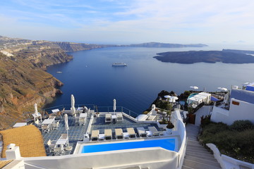 Fototapeta premium Relax on the island of Santorini, Greece