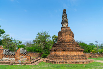 Historic destroyed temple in World Heritage city, Ayuddhaya