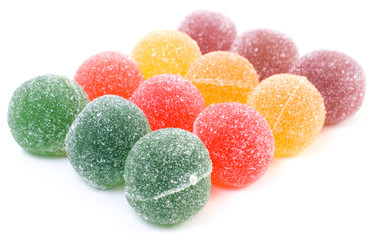 Colorful marmalade on white background