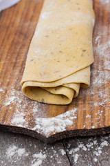 Homemade spaghetti, pasta or noodles 