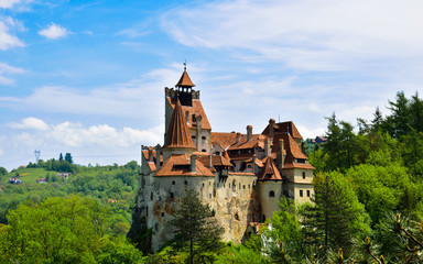 The most famous architecture of Dracula castle in Bran town in Transylvania - Europe