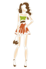 Fashionable girl. Vector illustration