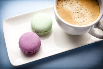 Coffee and macaroons.