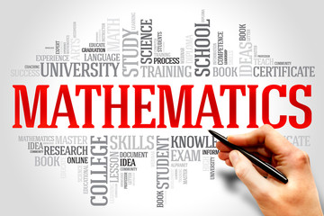 Mathematics word cloud, education concept