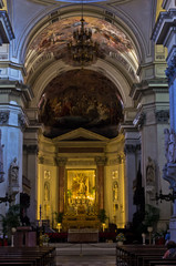Fototapeta na wymiar Dome and other architectural details in Palermo cathedral at Sicily