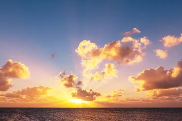 Poster Zonsondergang aan zee Sea sunset