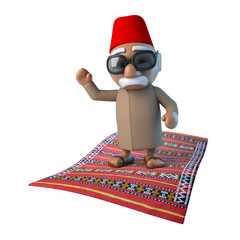 3d Moroccan on flying carpet
