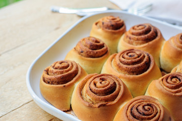 Homemade pastry with cinnamon for breakfast