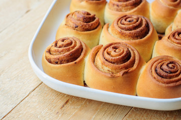 Homemade pastry with cinnamon for breakfast
