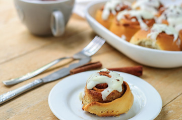 Homemade pastry with cinnamon for breakfast