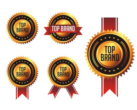 gold top brand badges 