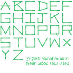 English alphabet by green wood