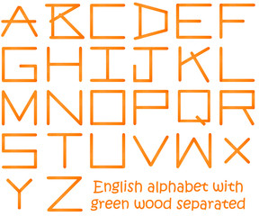 English alphabet by orange wood