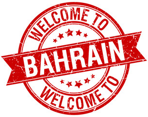welcome to Bahrain red round ribbon stamp