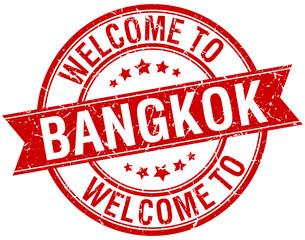 welcome to Bangkok red round ribbon stamp