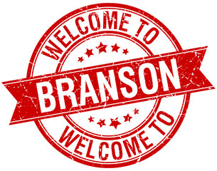 welcome to Branson red round ribbon stamp