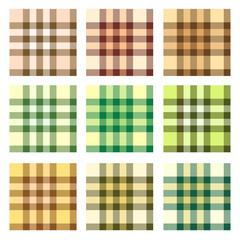 Plaid pattern design vector set
