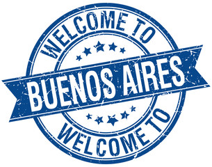 welcome to Buenos Aires blue round ribbon stamp