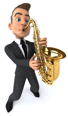 Naklejka premium Fun business man