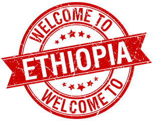 welcome to Ethiopia red round ribbon stamp