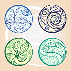 Vector round graphic elements set