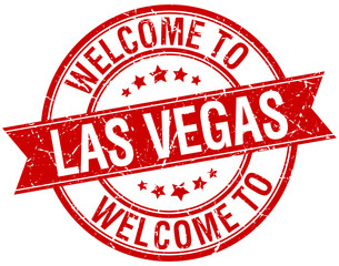 welcome to Las Vegas red round ribbon stamp