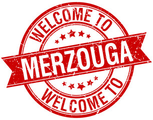 welcome to Merzouga red round ribbon stamp
