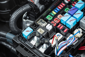 Detail of new car engine