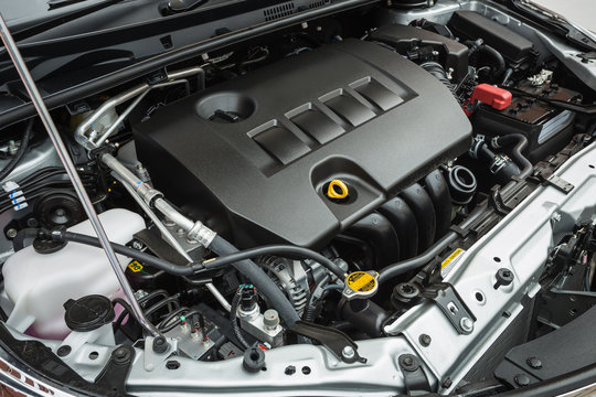 Fototapeta Detail of new car engine