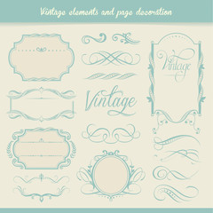 Vintage elements and page decoration 