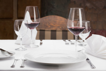 Fine dining restaurant setting