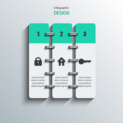 Notepad template with infographics design. 