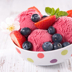 ice cream and blueberry