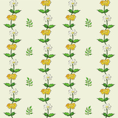 Seamless pattern with watercolor flowers