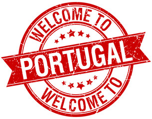 welcome to Portugal red round ribbon stamp