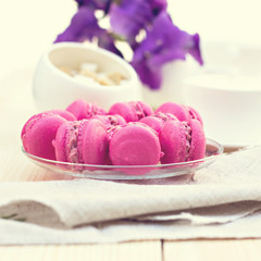 Colorful traditional French Makarons