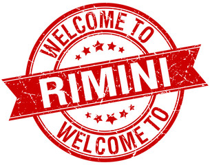 welcome to Rimini red round ribbon stamp