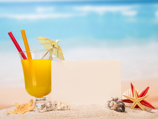 Cocktail with card background