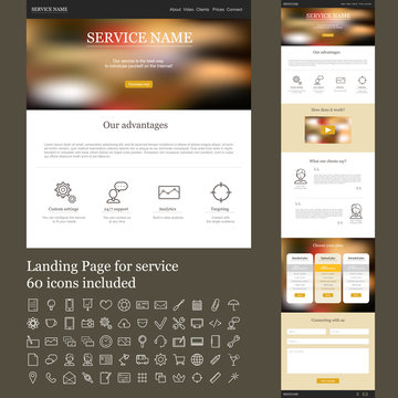One page web site for service