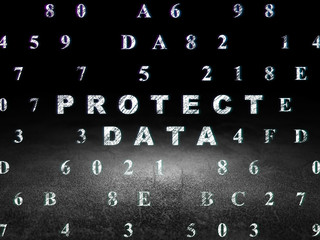 Security concept: Protect Data in grunge dark room