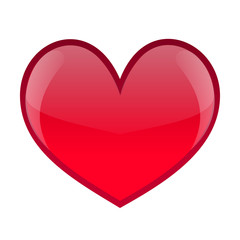 Red glossy heart icon