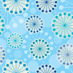 Vector abstract flowers seamless pattern. 