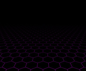 Perspective grid hexagonal surface.