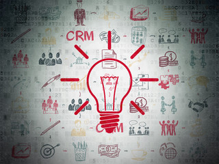 Business concept: Light Bulb on Digital Paper background