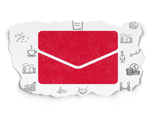 Finance concept: Email on Torn Paper background