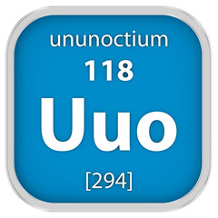 Ununoctium material sign