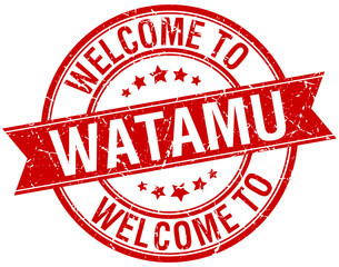 welcome to Watamu red round ribbon stamp