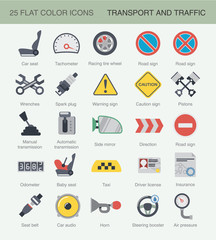 Flat car color icons