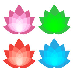 Lotus vector  colorful set 