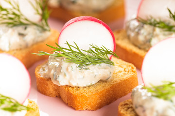 canapes  with radish